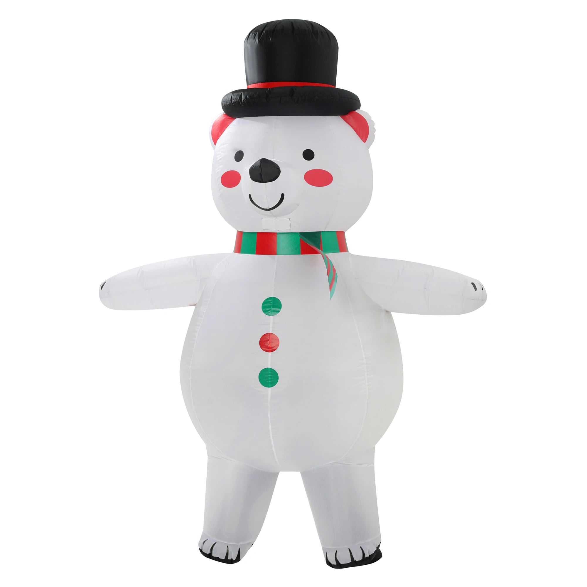 Costume gonflable ours blanc adulte de dos