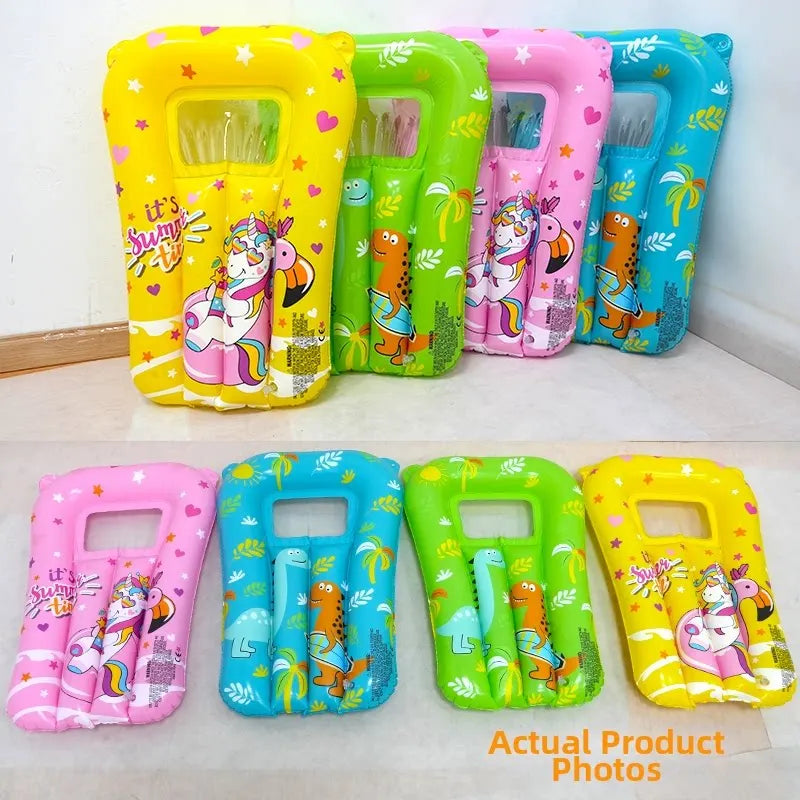 Bouée gonflable enfant motif dessin animé jaune pour piscine