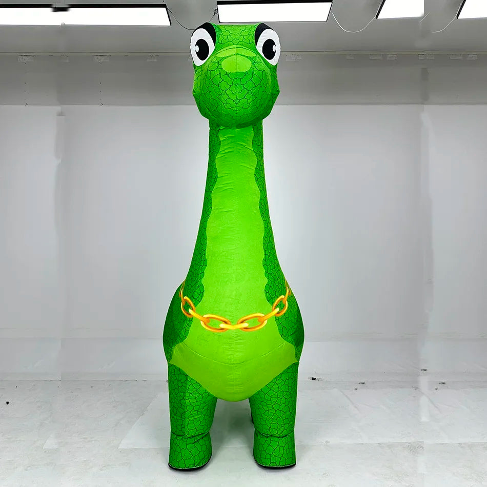 Costume gonflable dinosaure col long détail du cou articulé