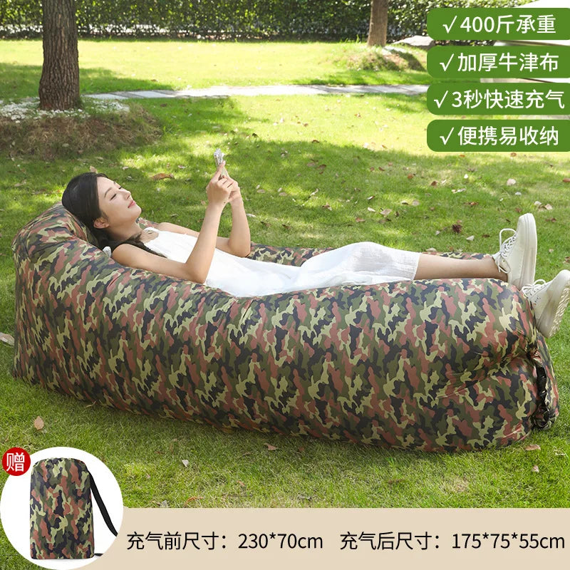 Canapé Gonflable Pliable Imperméable Voyage - vue d'ambiance détente