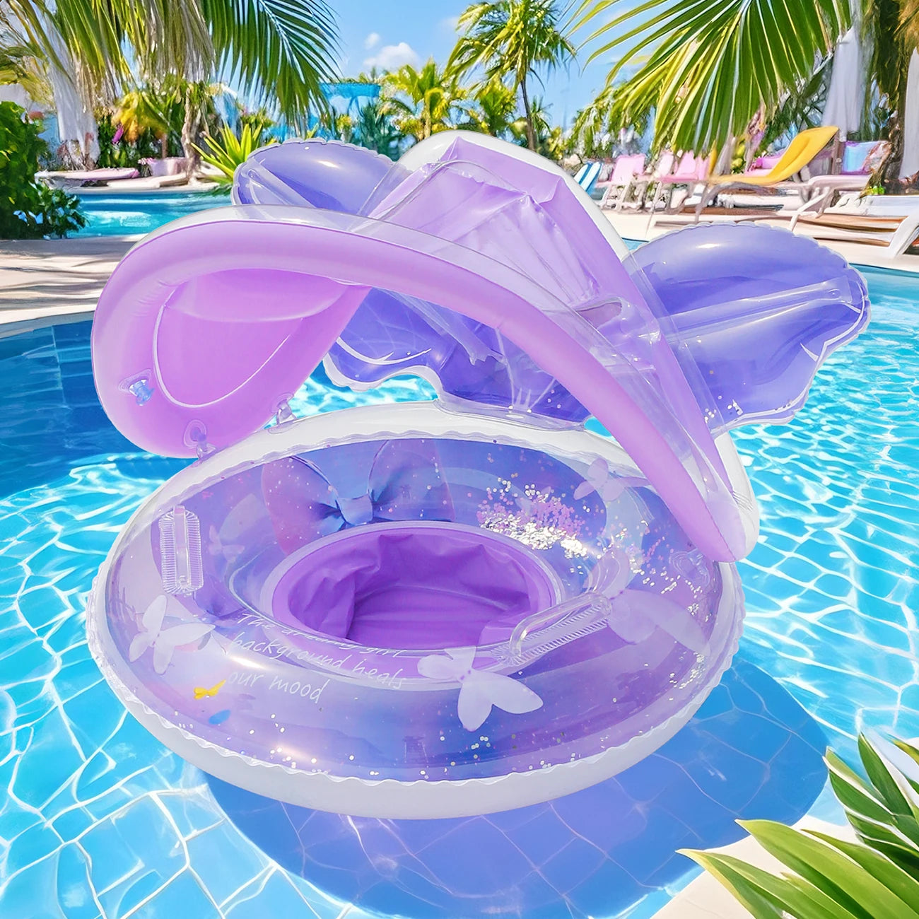 Flotteur gonflable rose anneau natation sur eau