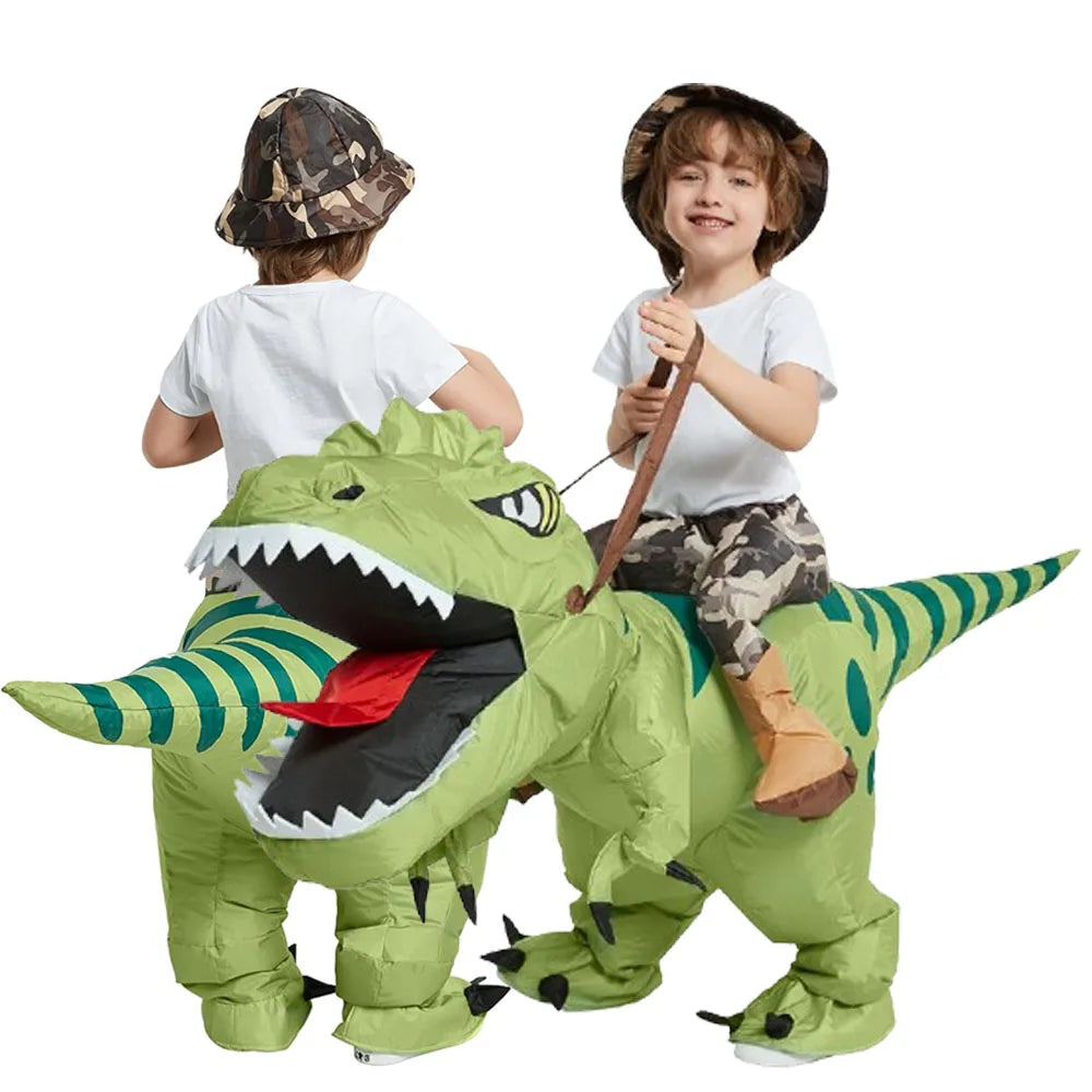 Costume gonflable vélociraptor dinosaure adulte Halloween