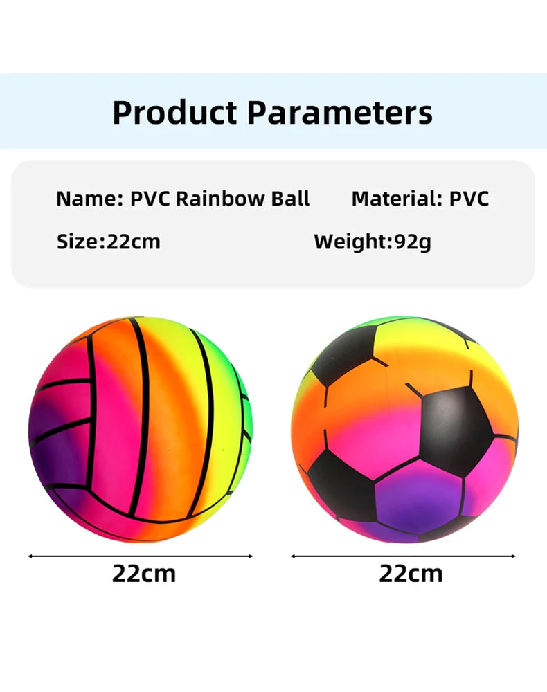 Ballon rebondissant dégradé multicolore pour enfants à la plage