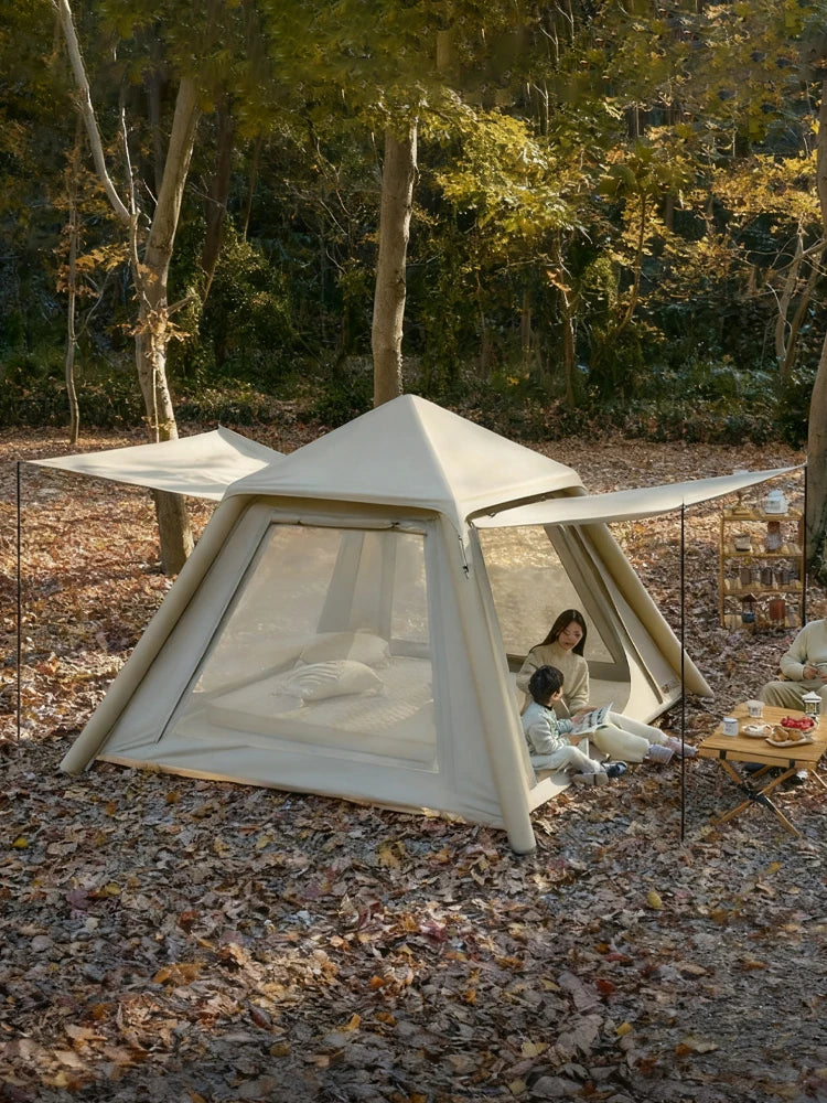 Tente gonflable portable épaisse prête pour le camping