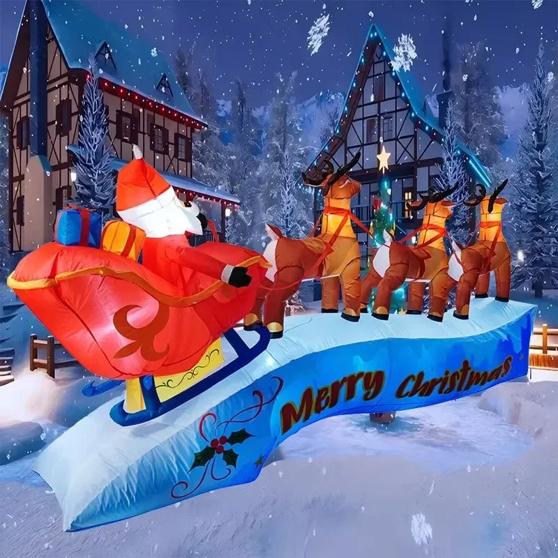 Détail des lumières LED de la décoration de Noël gonflable extérieure