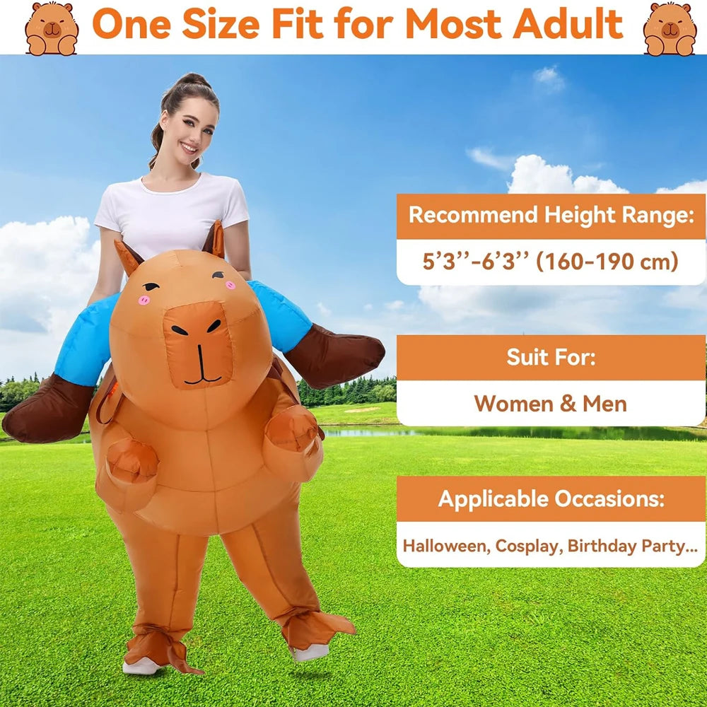Détail design capybara réaliste costume gonflable