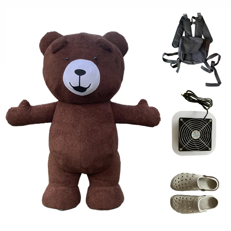 Costume gonflable ours polaire batterie de gonflage