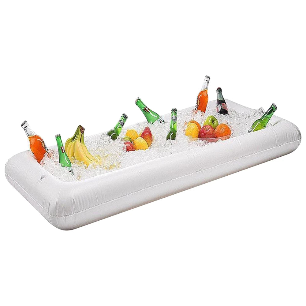 Planche de service à glace gonflable remplie de boissons