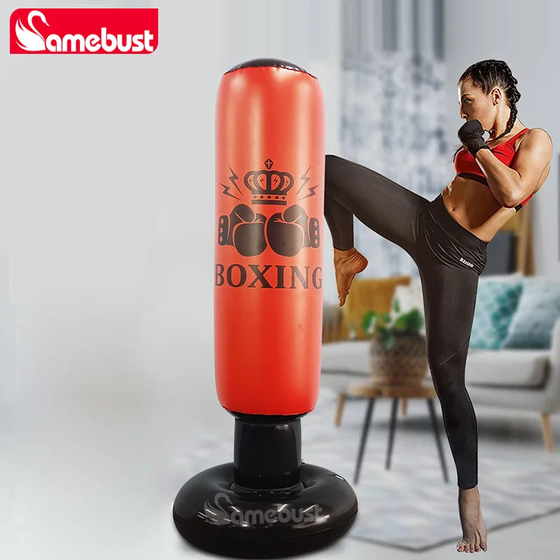 Sac de boxe gonflable détail construction PVC robuste