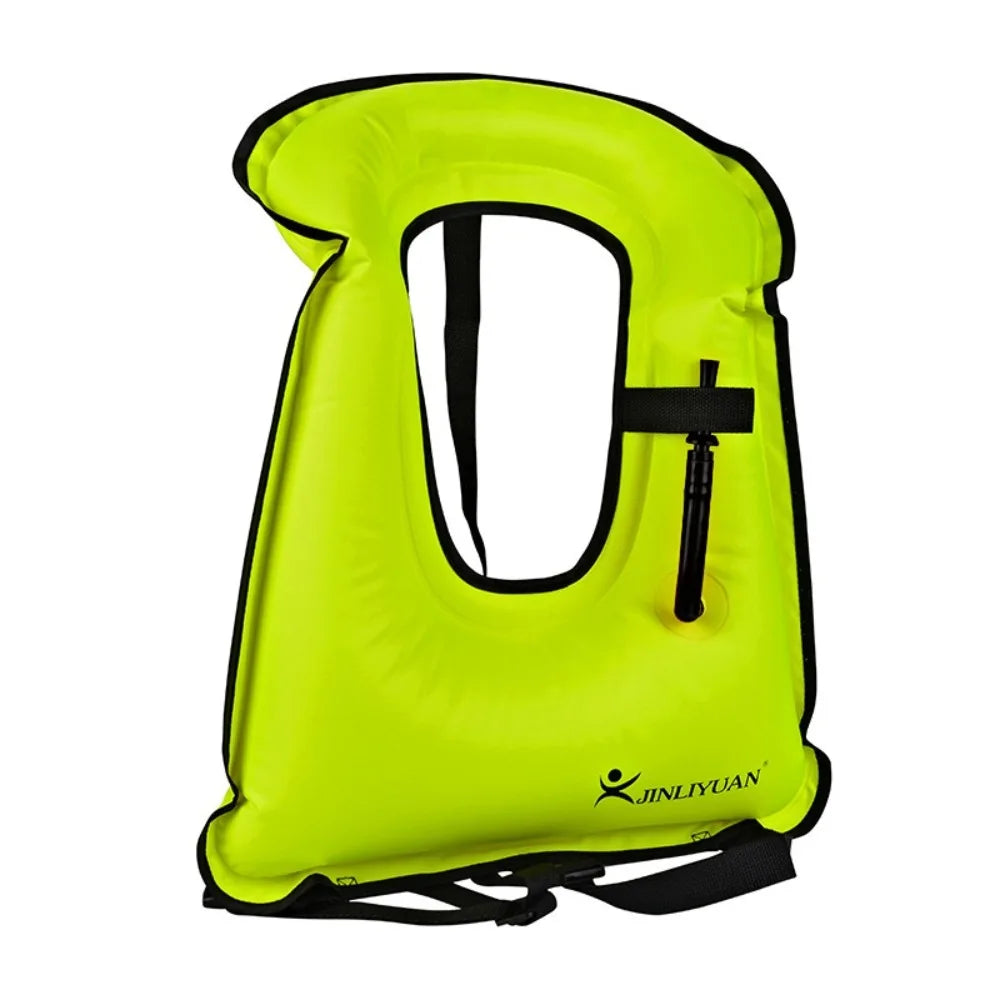 Gilet de natation gonflable jaune haute visibilité