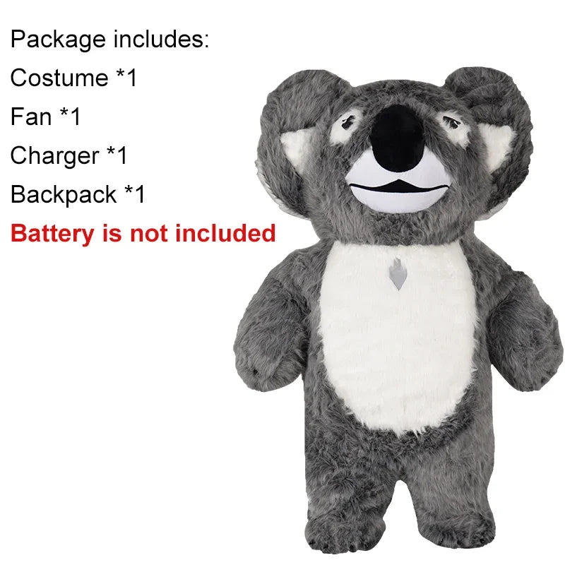 Costume gonflable koala peluche gris pour Halloween