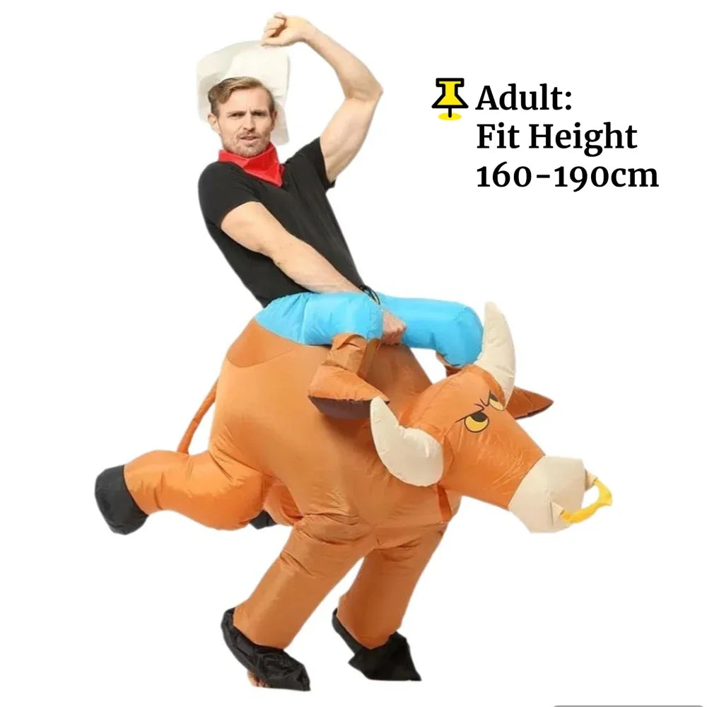 Détail ventilateur costume gonflable cowboy taureau