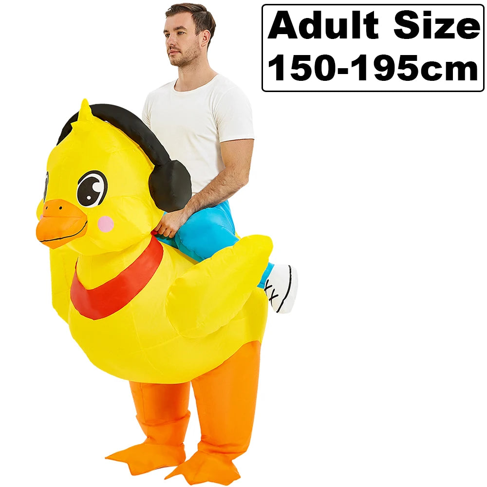 Costume gonflable canard cowboy cheval Noël