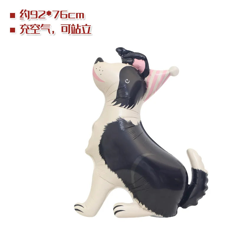 Ballon foil chien race debout gonflable fête thème animaux