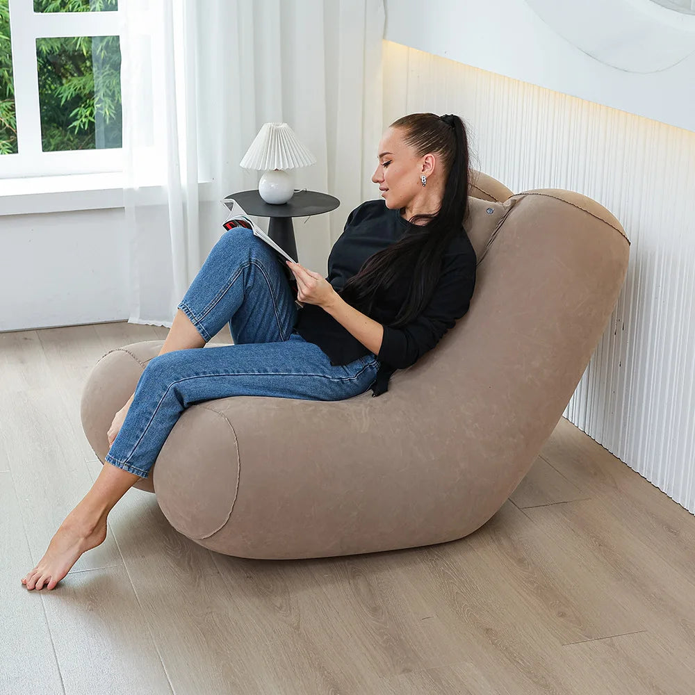 Canapé gonflable kaki plié pour le camping