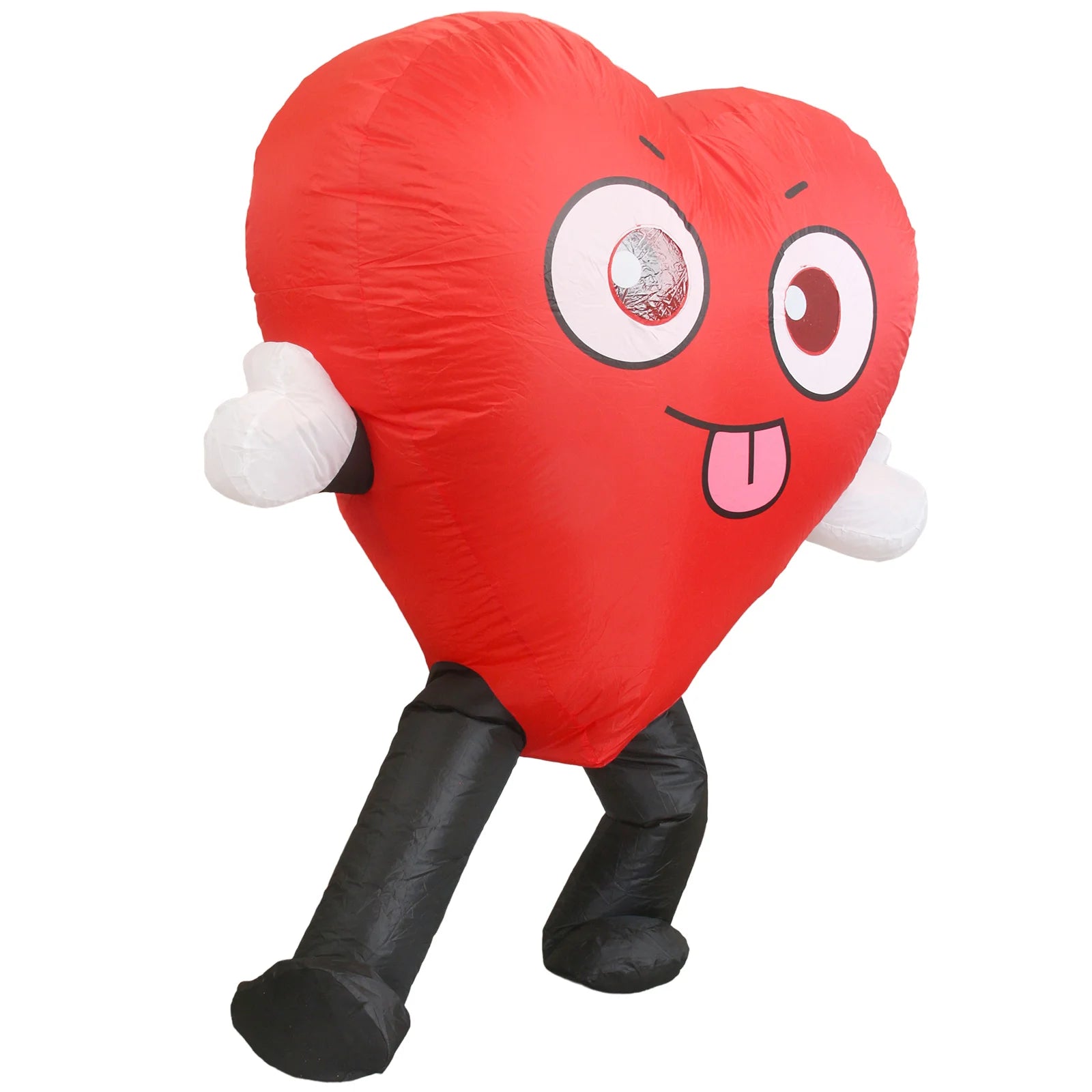 Costume cœur gonflable carnaval expression bouche moue