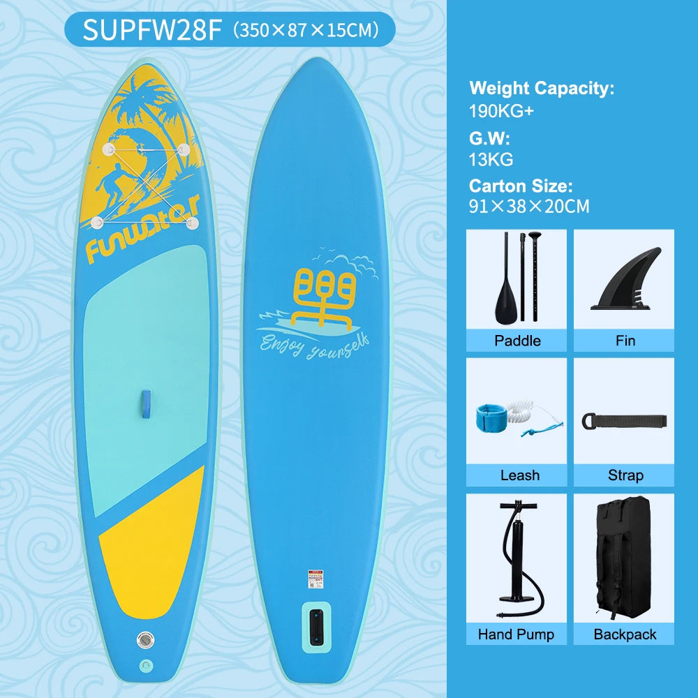 Vue latérale du stand up paddle gonflable (modèle 2)