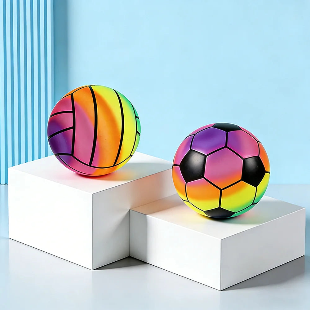 Ballon gonflable arc-en-ciel 22 cm en PVC multicolore