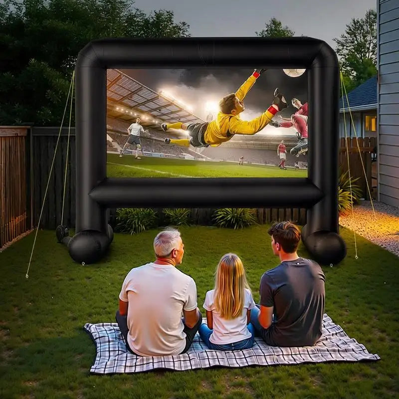 Écran de projection gonflable avec cadre noir