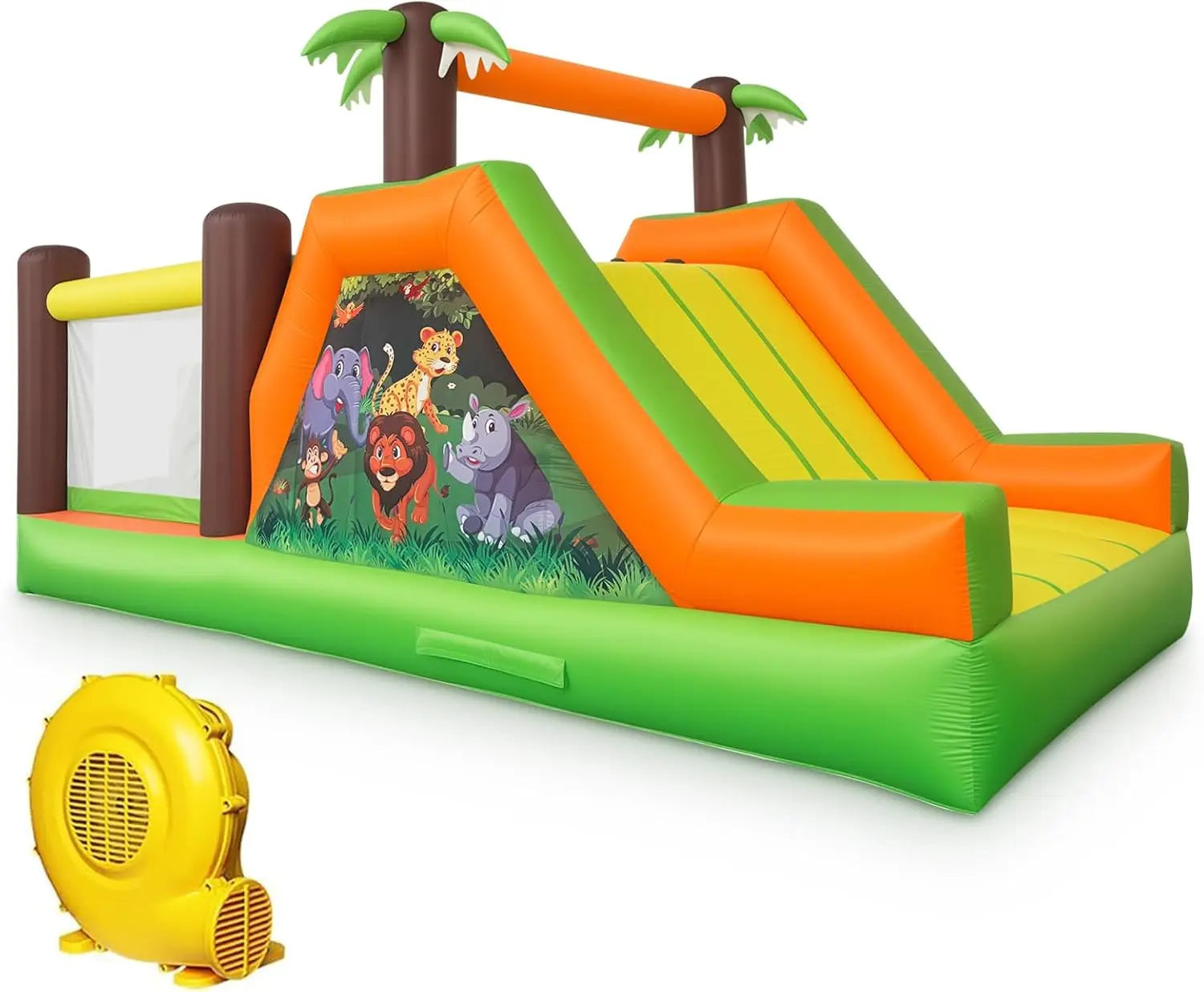 Château gonflable 5-en-1 multicolore avec souffleur et kit de réparation