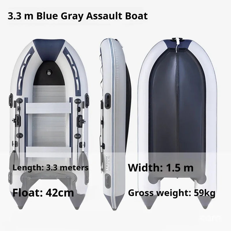 Bateau gonflable pneumatique pêche gonflé avec pompe
