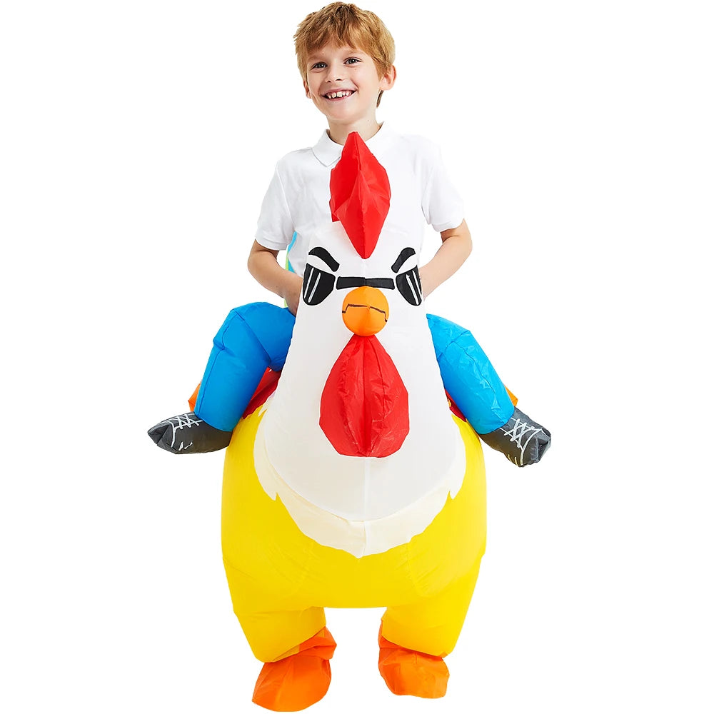 Détail du costume gonflable coq pour enfant