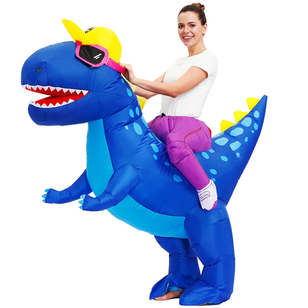 Costume gonflable dinosaure adulte modèle rouge