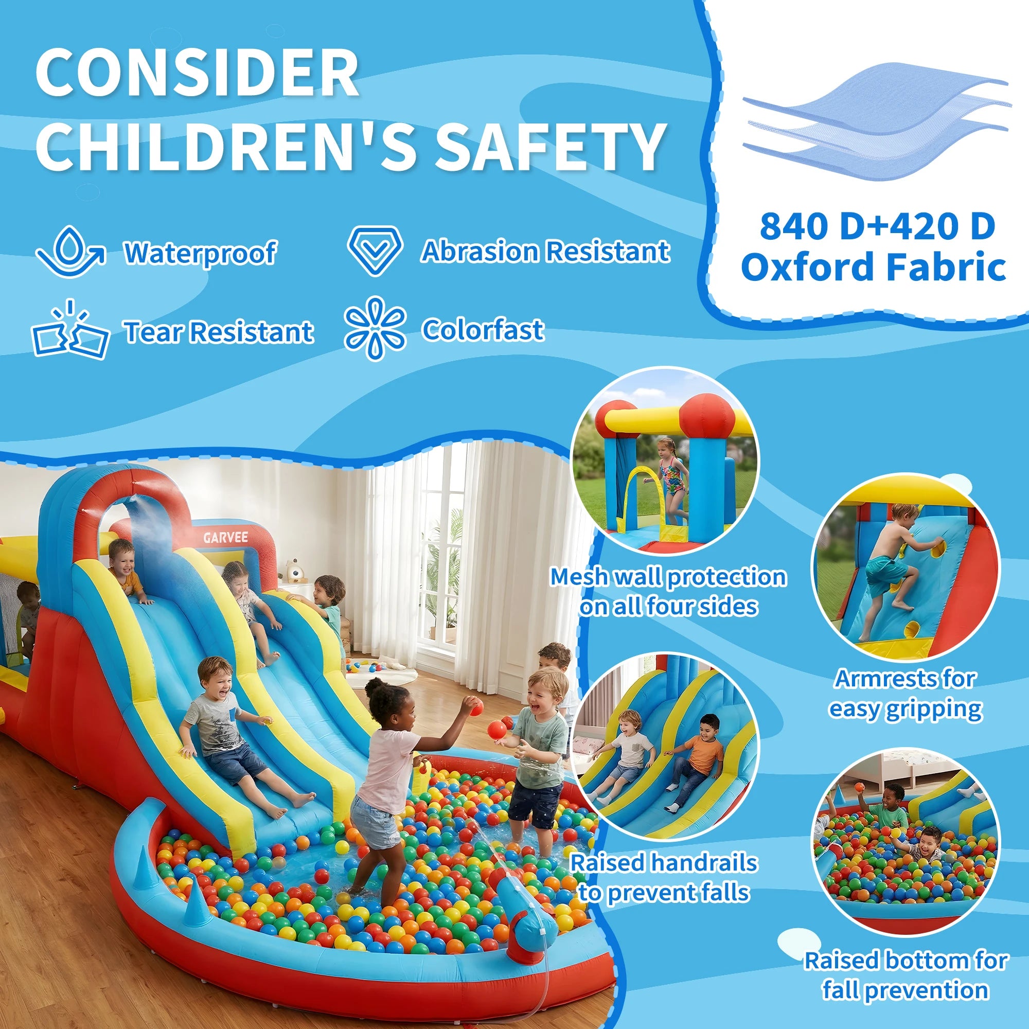 Toboggan gonflable aquatique jardin anniversaire