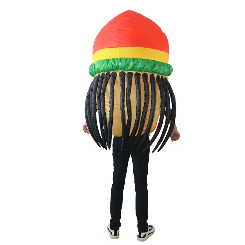 Costume gonflable jamaïcain pour Halloween et carnaval