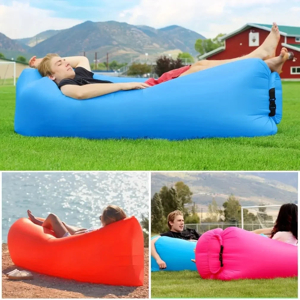 Détail du canapé gonflable chaise longue pliable