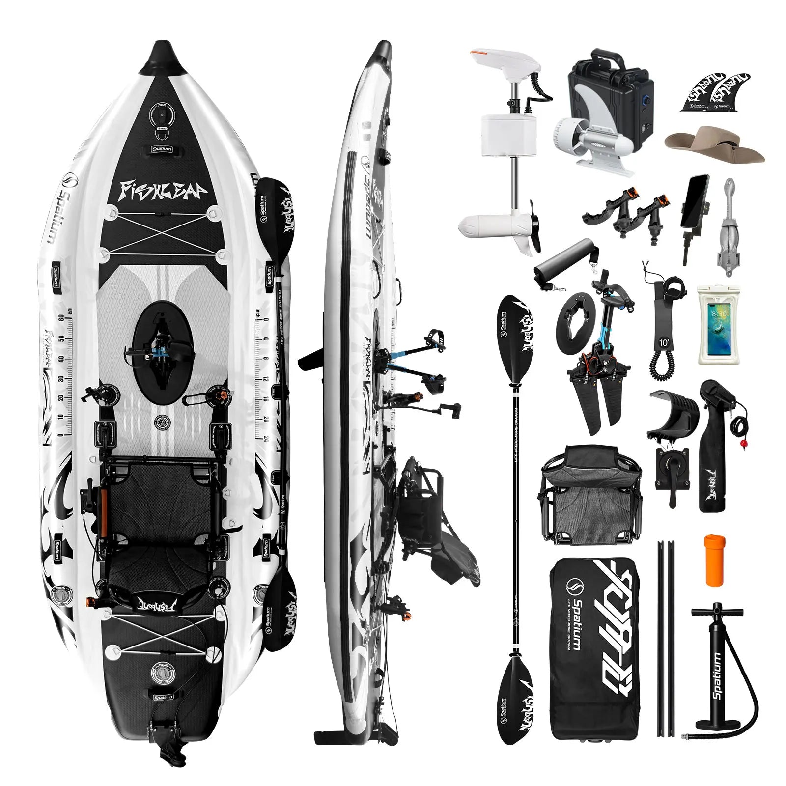 Kayak gonflable de pêche plié pour transport