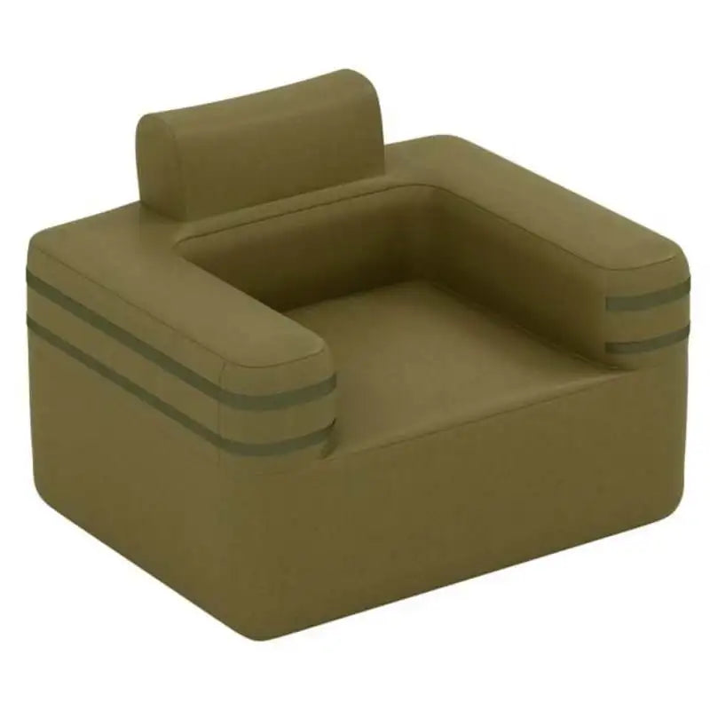Canape gonflable vert militaire vue de face