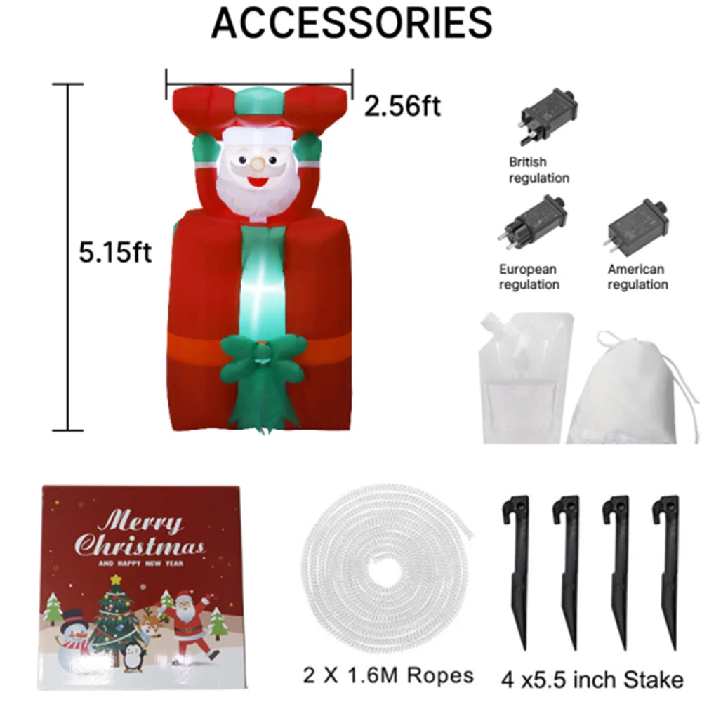 Décoration Noël gonflable Père Noël dégonflé pour rangement