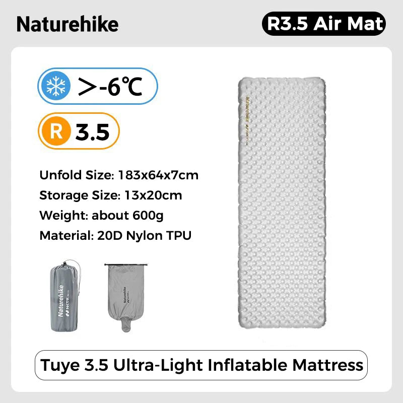 Vue rapprochée de la valve du matelas de camping gonflable