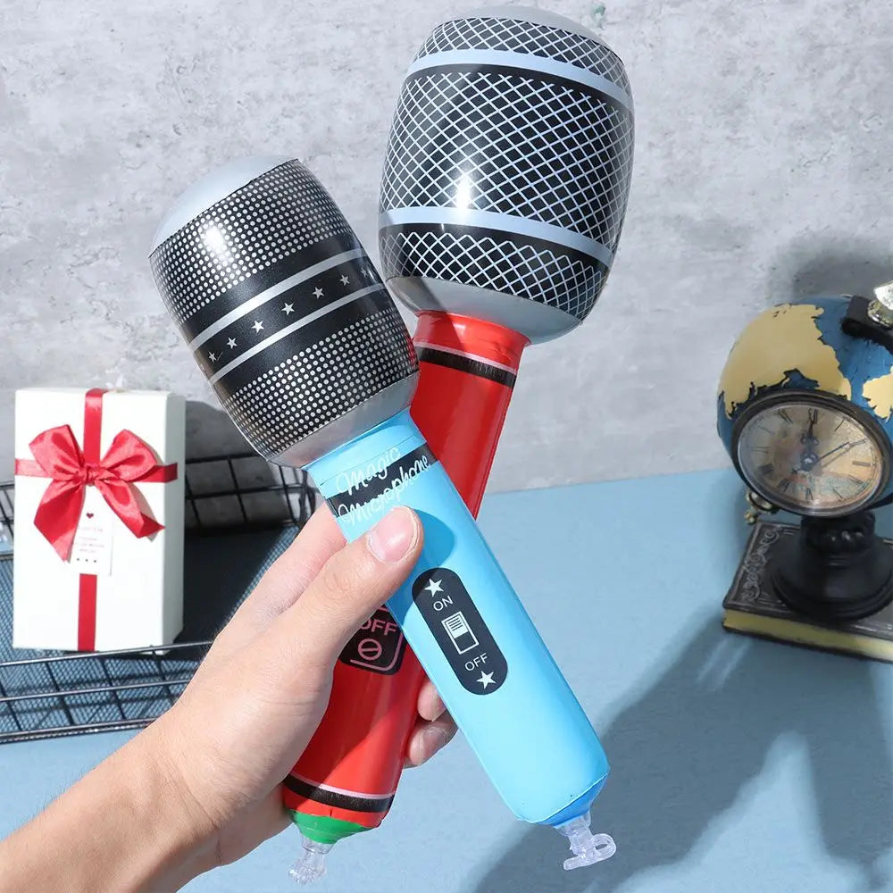 Microphone gonflable coloré pour fête karaoké