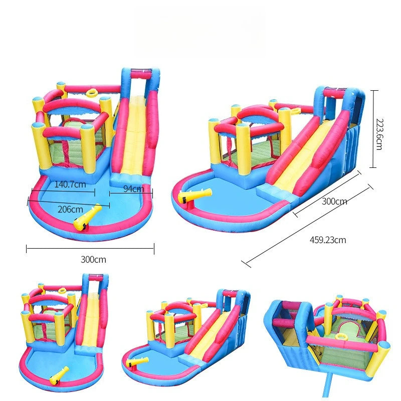 Château gonflable aquatique PVC Oxford vue latérale