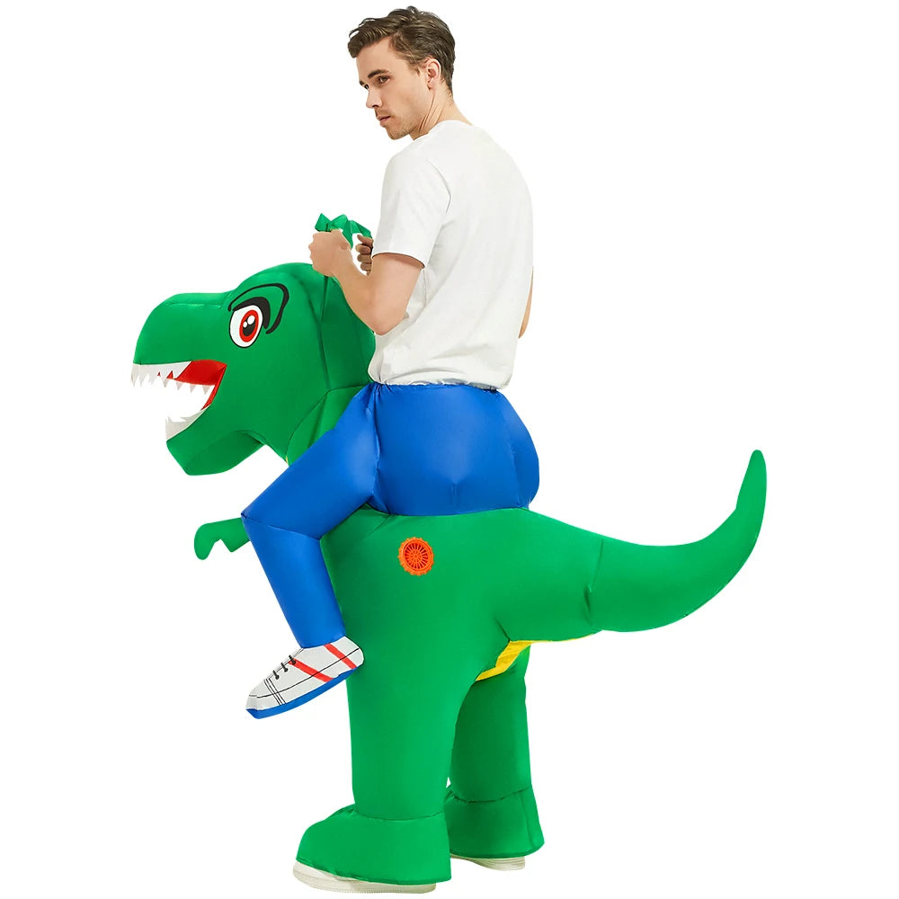 Costume gonflable dinosaure vue arrière adulte