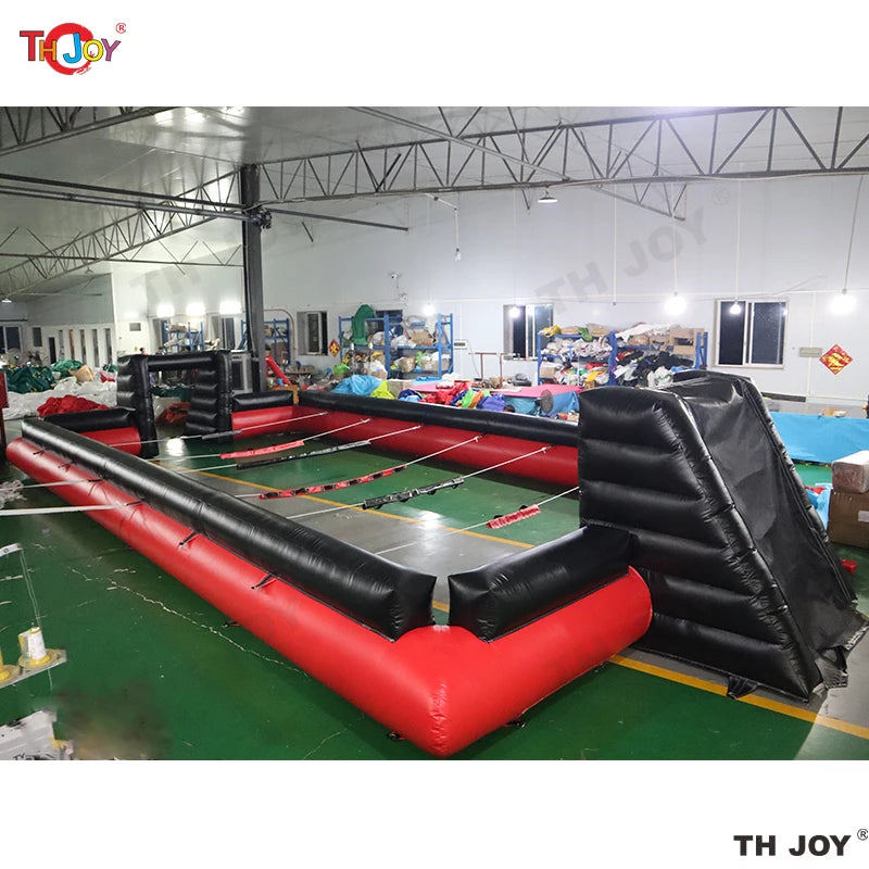 Terrain foot gonflable baby-foot humain géant 12x6m vue aérienne