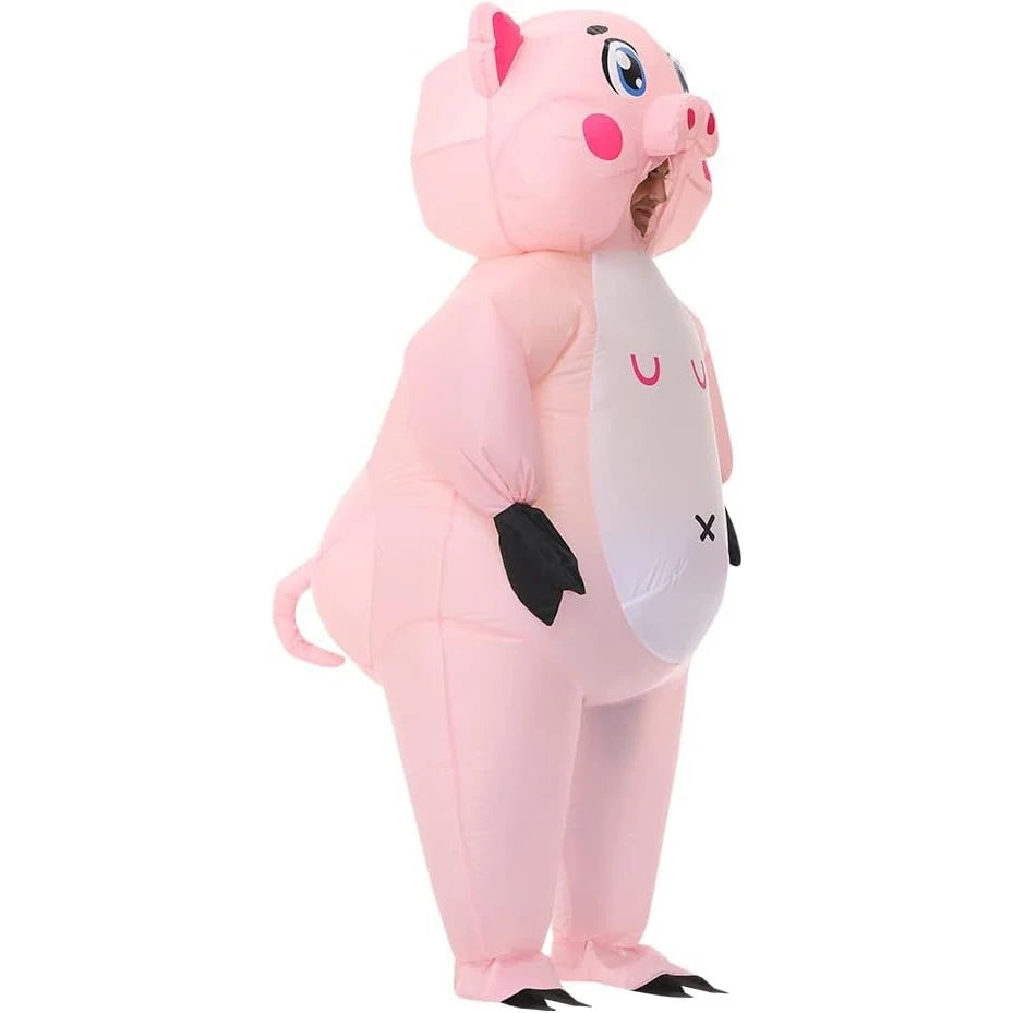 Costume gonflable cochon rose ambiance fête