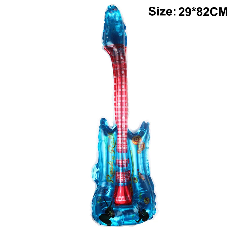 Ballon gonflable guitare rock pour fête thème années 80