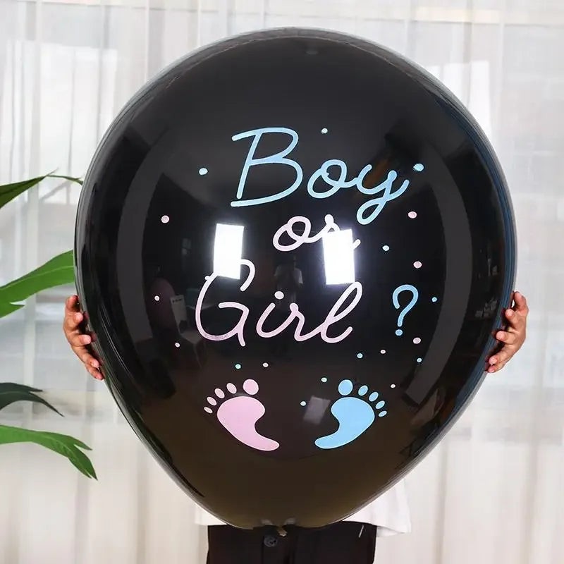 Décoration de fête prénatale avec ballon gonflable noir géant