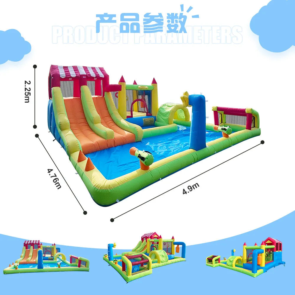Toboggan aquatique gonflable piscine pistolets à eau