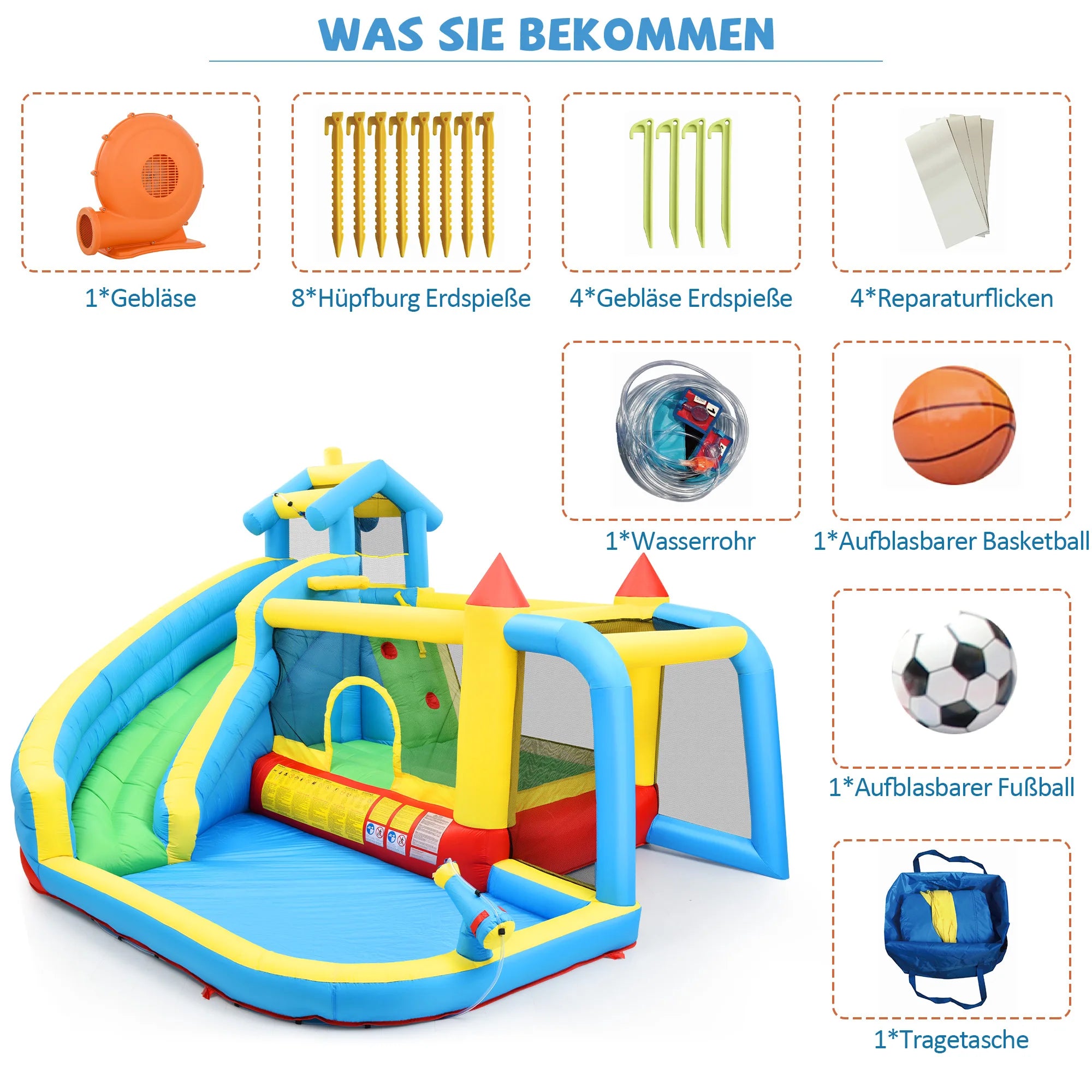 Mur d'escalade avec filet de sécurité du château gonflable enfants