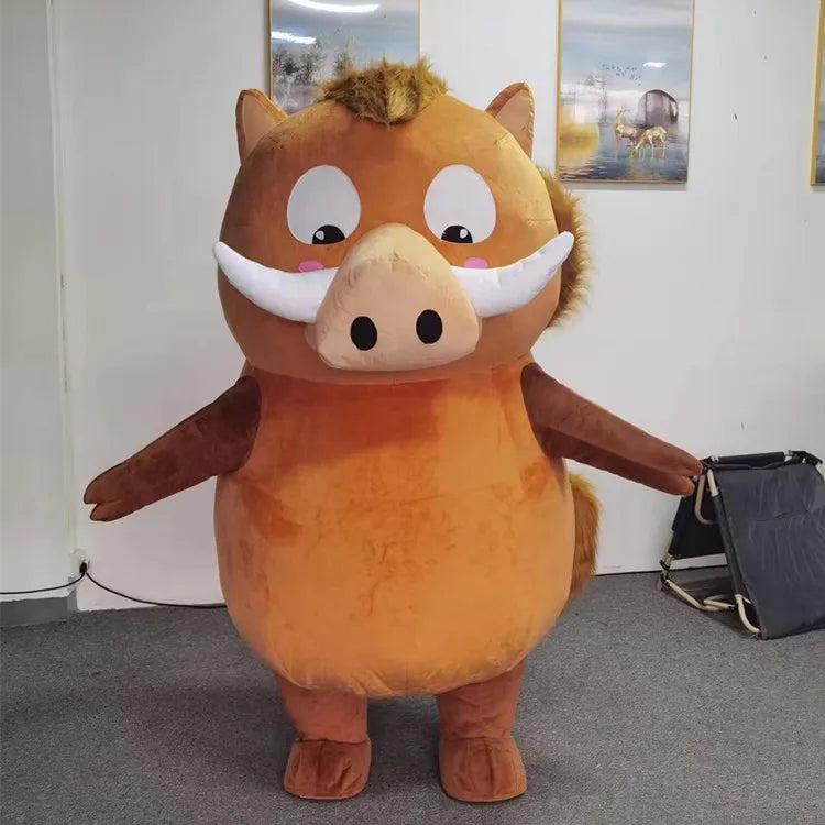 Costume gonflable sanglier comique vue de face