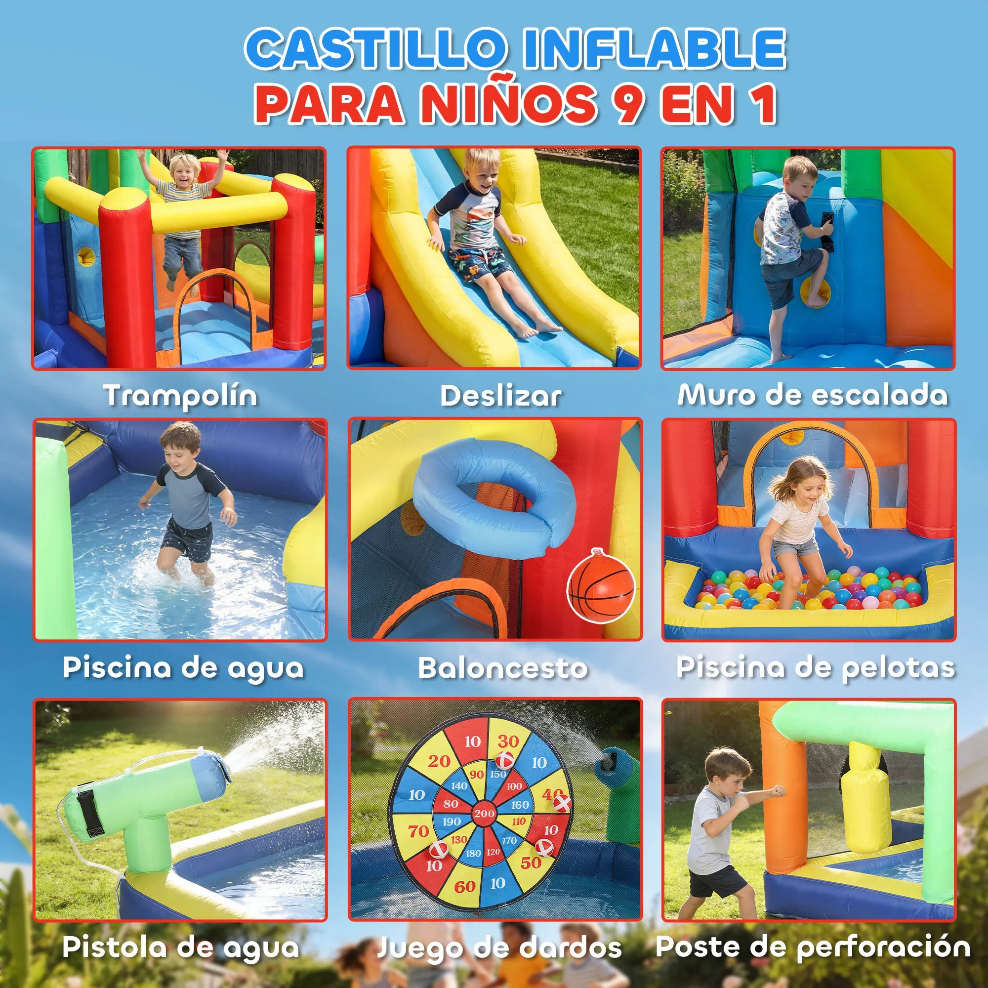 Mur d'escalade du château gonflable aquatique enfants