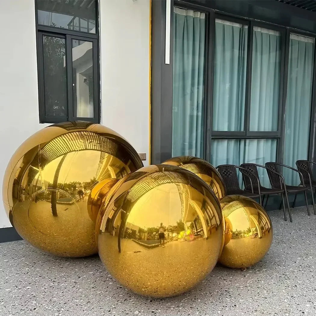 Ensemble de boules miroir gonflables de tailles variées