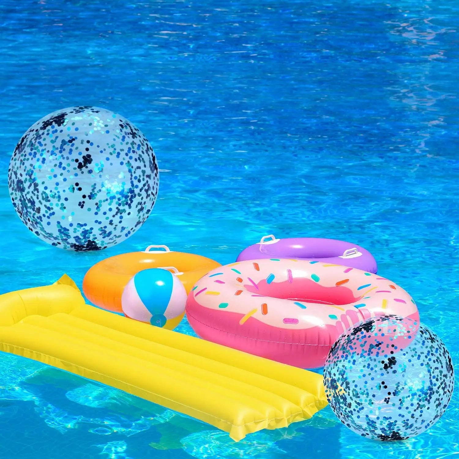 Ballon gonflable paillettes brillantes plage