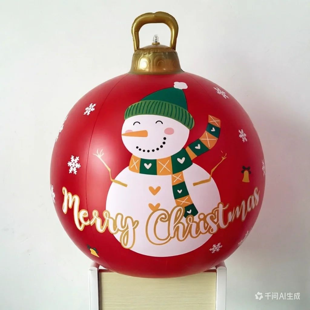Boule gonflable Noël 60 cm, vue de face
