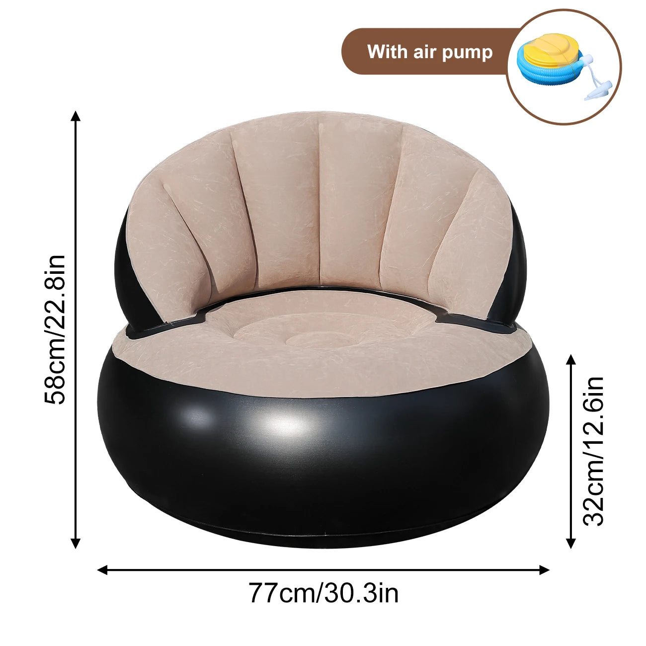 Canapé Gonflable PVC Épaissi Ergonomique - vue rapprochée de la texture