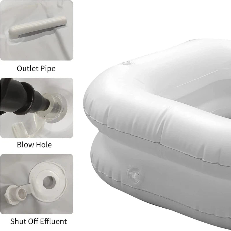 Baignoire Gonflable Shampoing Pliable - vue latérale